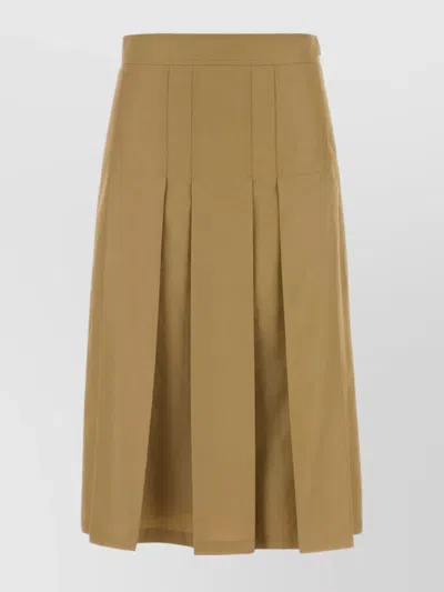 PRADA SKIRT COTTON BLEND BACK PLEATS