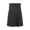 Prada Dark Grey Pleated Skirt In Gray