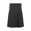 Prada Dark Grey Pleated Skirt In Gray