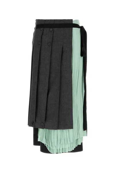Prada Multicolor Skirt In Black