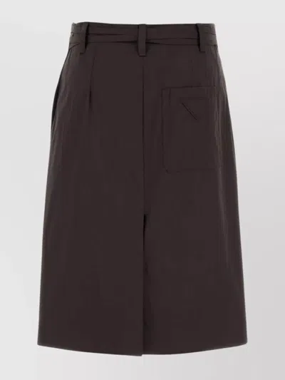 Prada Skirt Stretch Poplin Belt Loops In Black