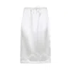 Prada White Skirt With Lace Trim And Drawstring Waist In White