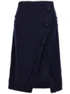 Prada Button-detailed Cashmere Midi Skirt