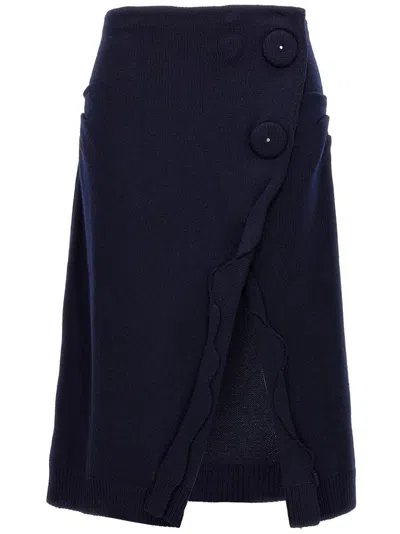 Prada Skirt With Maxi Button Split Skirts Blue