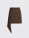 Prada Women Crepe De Chine Mini Skirt In Brown