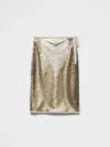 Prada Sequined Pencil Skirt Clothing In Gold