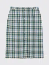 Prada Ottanio Pencil Skirt With Check Pattern In Green