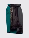 Prada Technical Taffeta Patchwork Skirt In Green