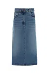 Prada Denim Skirt With Back And Front Pockets In Blue