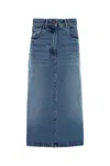 Prada Denim Skirt With Back And Front Pockets In Blue