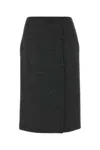 Prada Wool Skirt With Back Seam Detail In Gray