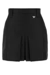 Prada Pleated Recycled Polyamide Skirt With Tailored Fit In Black