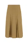 Prada Beige Cotto Blend Skirt