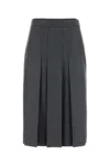 Prada Flannel Skirt With Pleats And Belt Loops