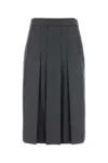 Prada Flannel Skirt With Pleats And Belt Loops