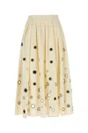Prada Gonna In Cotone Crema Donna
