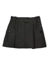 Prada Herringbone Virgin Wool Miniskirt In Gray
