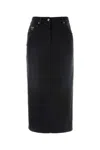 Prada Black Denim Skirt In Black