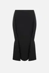 Prada Mermaid Wool Midi Skirt In Black