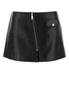 Prada Leather Mini Skirt In Black
