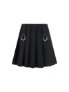 Prada Wool Pleated Miniskirt In Blue