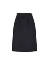 Prada Chevron Pleated Virgin Wool Midi Skirt In Multi