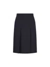 Prada Knee-length Skirt With Multiple Slits And Loops In Blue