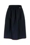Prada Re-nylon Skirt Elastic Waistband In Blue