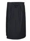 Prada Chevron Wool Midi Skirt With Bow Detail In Blue