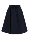 Prada Renylon Aline Skirt Quilted Texture Waistband In Blue