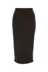 Prada Women Dark Brown Cotton Skirt In Brown