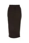 Prada Women Dark Brown Cotton Skirt In Brown