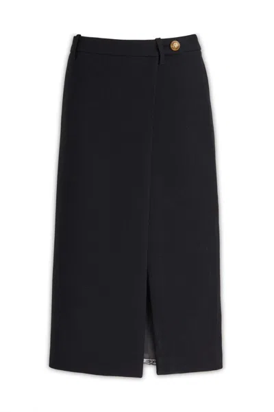 Prada Skirt Slit Belt Loops In Black