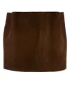 Prada Suede Mini Skirt Featuring Stylish Design In Black