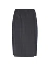 Prada Knee Length And Midi Skirts In Gray