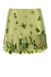Prada Light Green Silk Blend Mini Skirt In Green