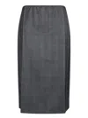 Prada Tailored Anthracite Skirt With Elastic Waistband In Grey