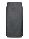 Prada Tailored Anthracite Skirt With Elastic Waistband In Grey
