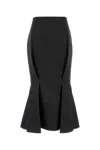 Prada Mermaid Wool Midi Skirt In Grey