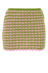Prada Multicolor Crochet Mini Skirt In Pink