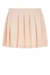 Prada Pastel Pink Pique Pleated Mini-skirt In Pink