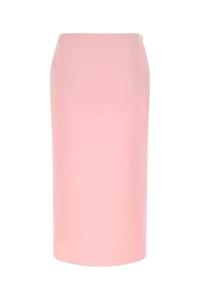 Prada Skirt Satin Back Slit High Waist Pencil Silhouette In Pink
