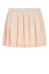 Prada Pastel Pink Pique Pleated Mini-skirt In Pink