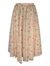 Prada Printed Midi Skirt With Built-in Underskirt In Neutral