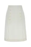 Prada A-line Skirt Featuring Buttons And High Waist In White