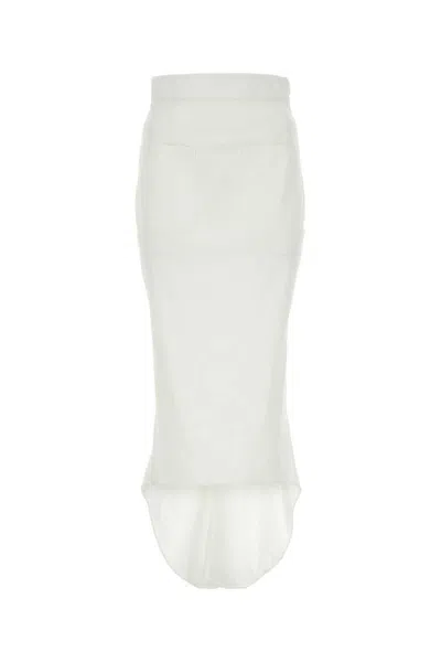 Prada Women Cotton Pencil Skirt In White
