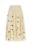 Prada Gonna In Cotone Crema Donna In Yellow