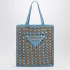 Prada Two-tone Raffia Shopping Bag In Multi