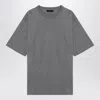 Prada Oversize Crew Neck T-shirt With Squared Silhouette In Gray
