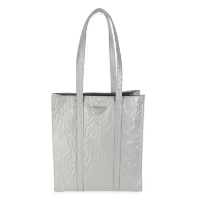 Pre-owned Prada Slate Grey Nappa Small Antique Tote